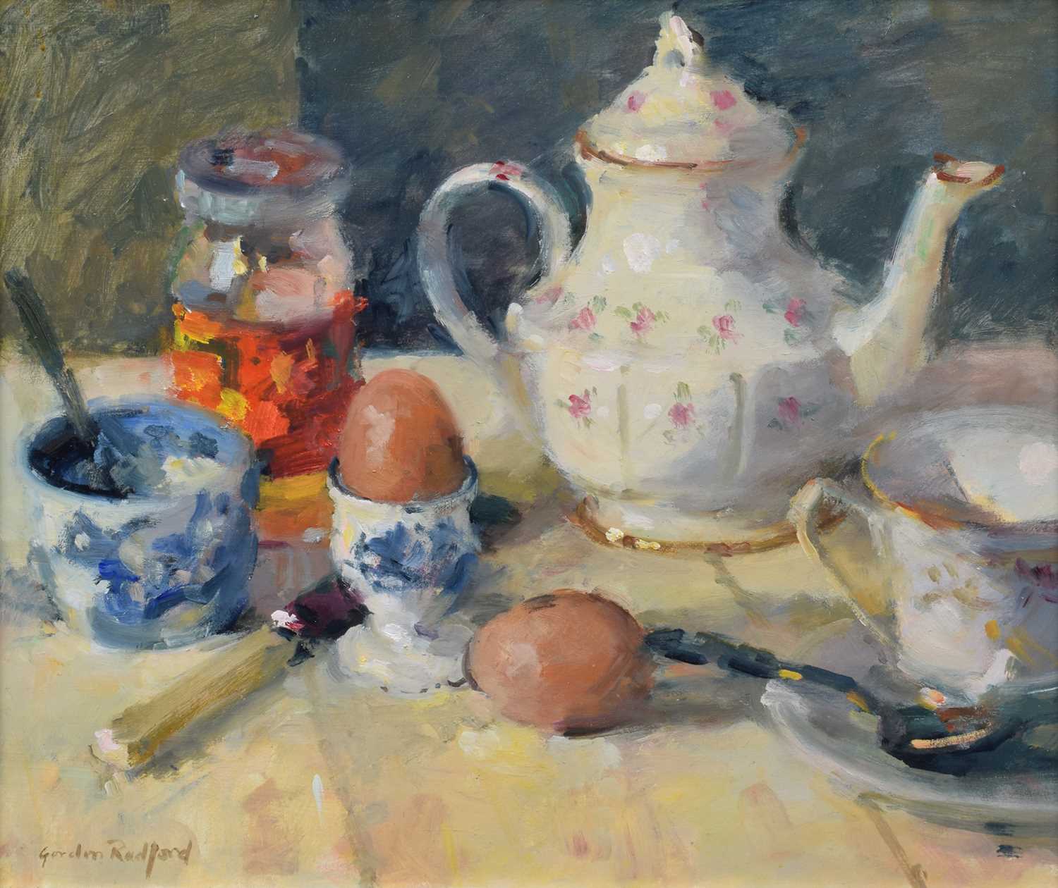 Lot 84 - Gordon Radford (British 1936-2015), "Breakfast", oil.