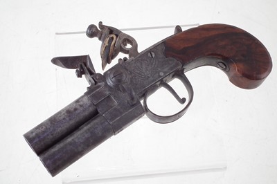 Lot 27 - H. Nock flintlock double barrel pistol