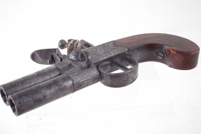 Lot 27 - H. Nock flintlock double barrel pistol