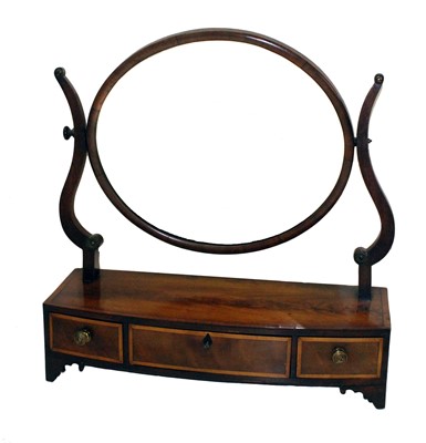 Lot 200 - 19th century mahogany dressing table mirror.