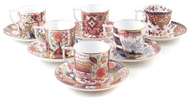Lot 118 - Six Royal Derby Curators collection coffee cups and saucers