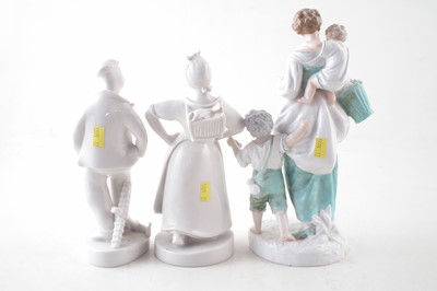 Lot 101 - Pair of Copenhagen figures together with one other continental figure group