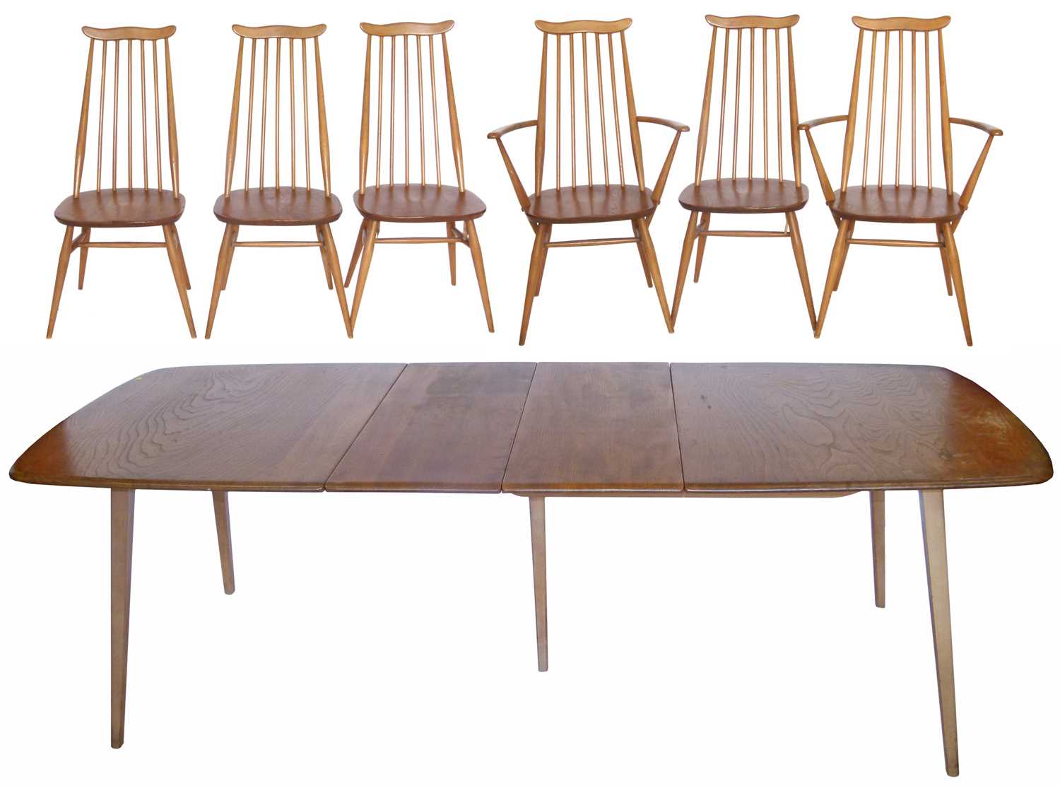 Lot 149 - Ercol extending dining table and chairs.