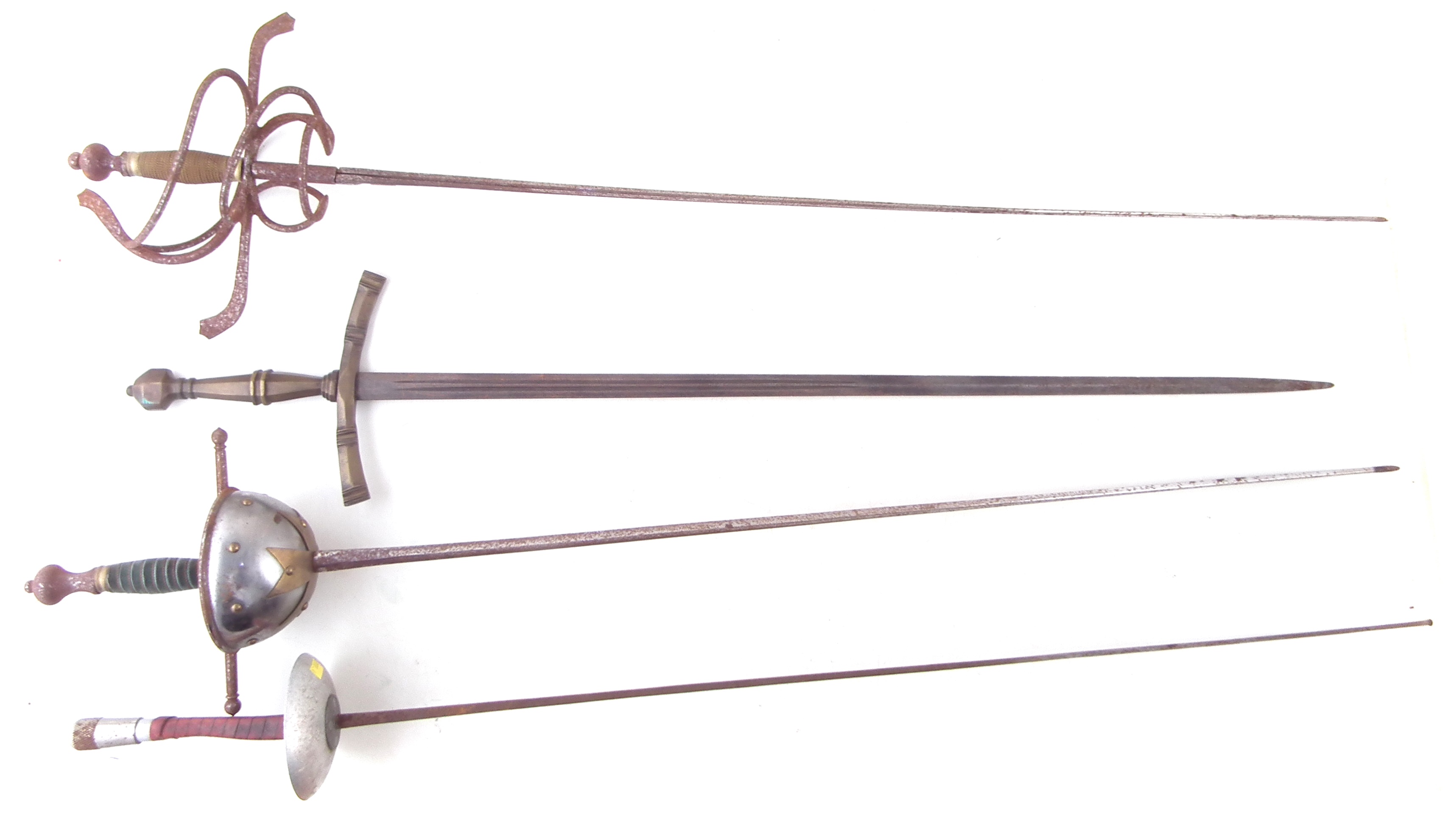 Lot 263 Paul fencing foil, also two rapiers and one