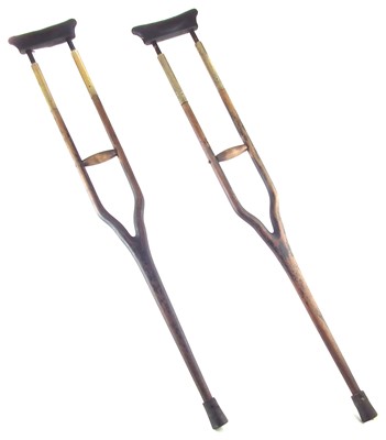 Lot 301 - Pair of WWI military crutches