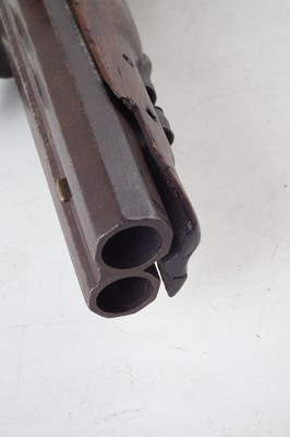 Lot 36 - Continental double barrel flintlock pistol