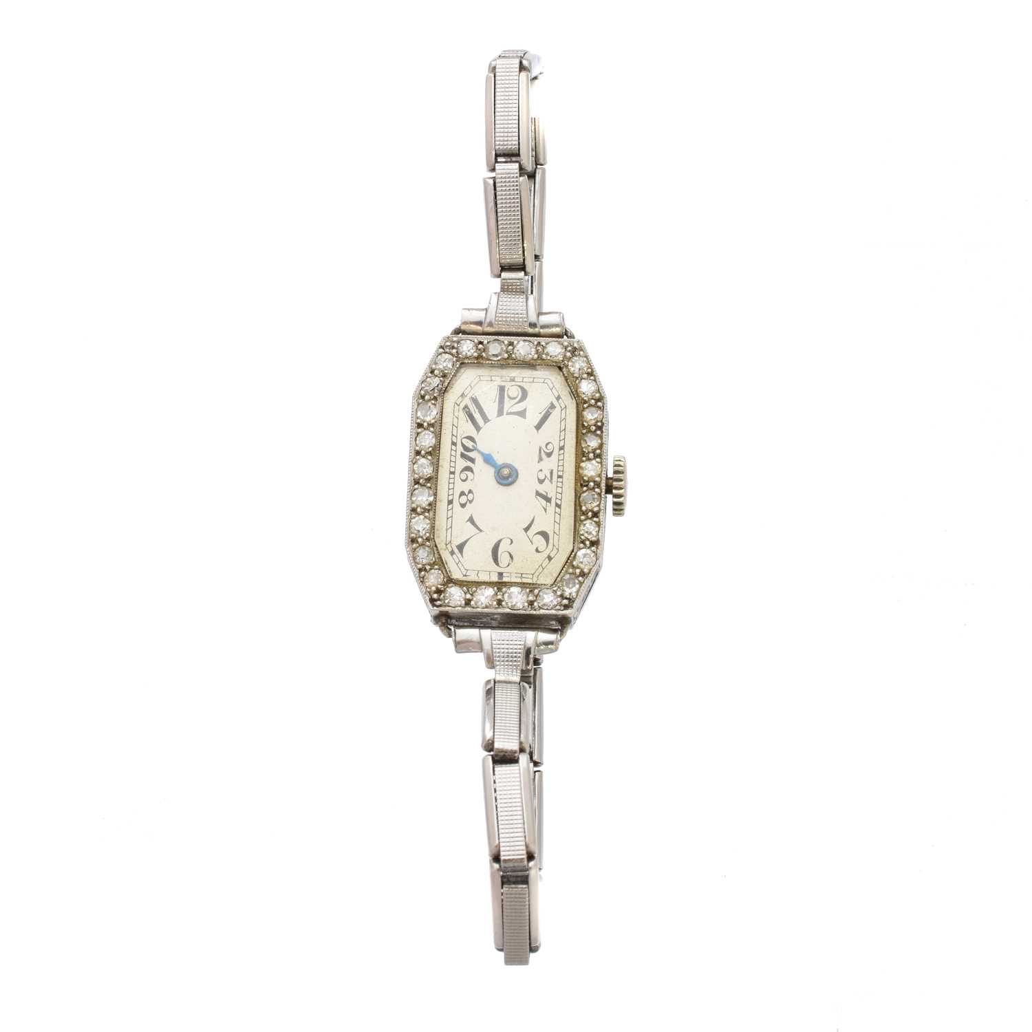 Lot 253 - An Art Deco diamond cocktail watch,