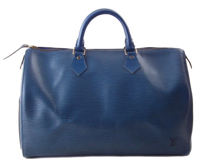 Lot 25 - A Louis Vuitton blue Epi Speedy 35 handbag