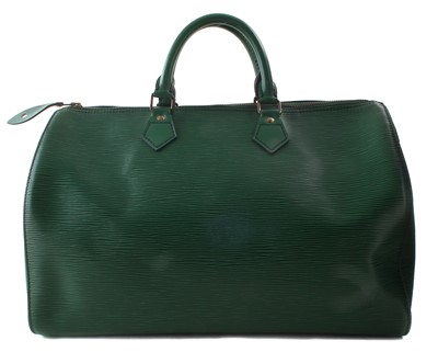 Lot 37 - A Louis Vuitton green Epi Speedy 35 handbag