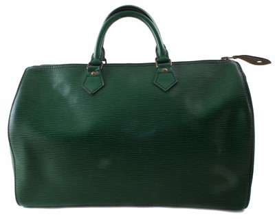 Lot 37 - A Louis Vuitton green Epi Speedy 35 handbag