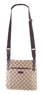 Lot 38 - A Gucci monogram canvas Messenger Crossbody shoulder bag