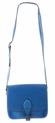 Lot 127 - A Louis Vuitton Blue Epi Cartouchiere MM handbag