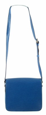 Lot 127 - A Louis Vuitton Blue Epi Cartouchiere MM handbag