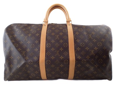 Lot 126 - A Louis Vuitton monogram Keepall Bandoulière 55 luggage bag