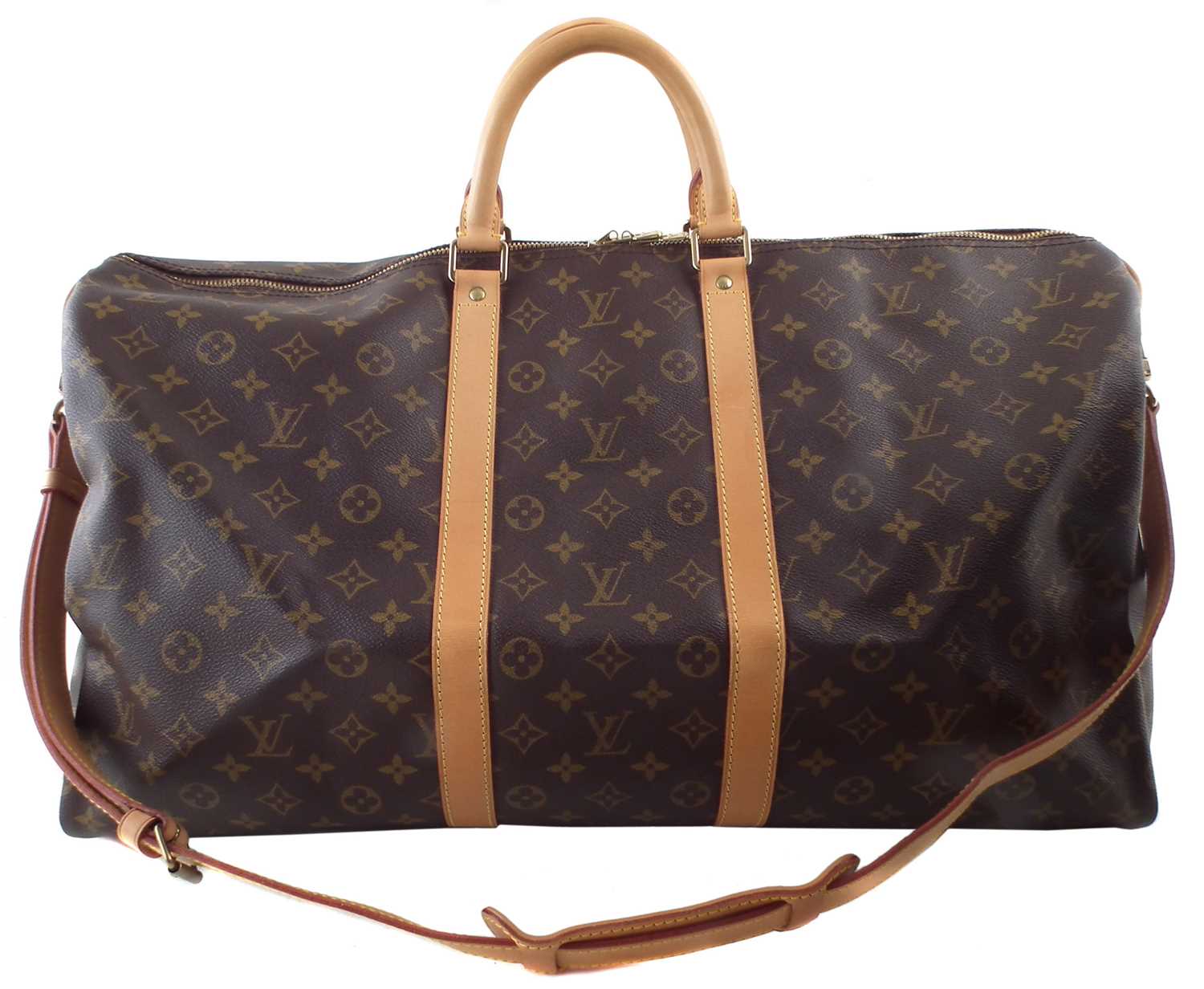 Lot 126 - A Louis Vuitton monogram Keepall Bandoulière 55 luggage bag