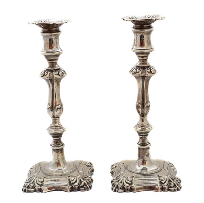 Lot 196 - A pair of Victorian silver candlesticks