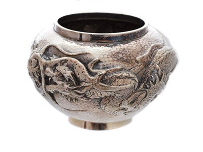 Lot 198 - A Japanese Meji Period silver vase