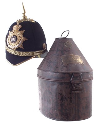 Lot 274 - The Suffolk regiment cloth helmet in case