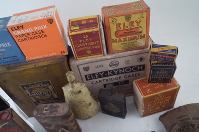 Lot 200 - Collection of blank ammunition, cartridge boxes and other gun room accessories.
