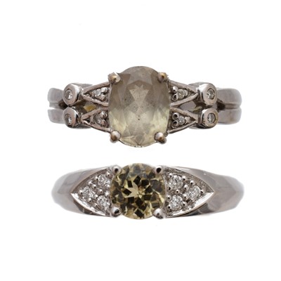 Lot 226 - Two 18ct gold gem-set dress rings