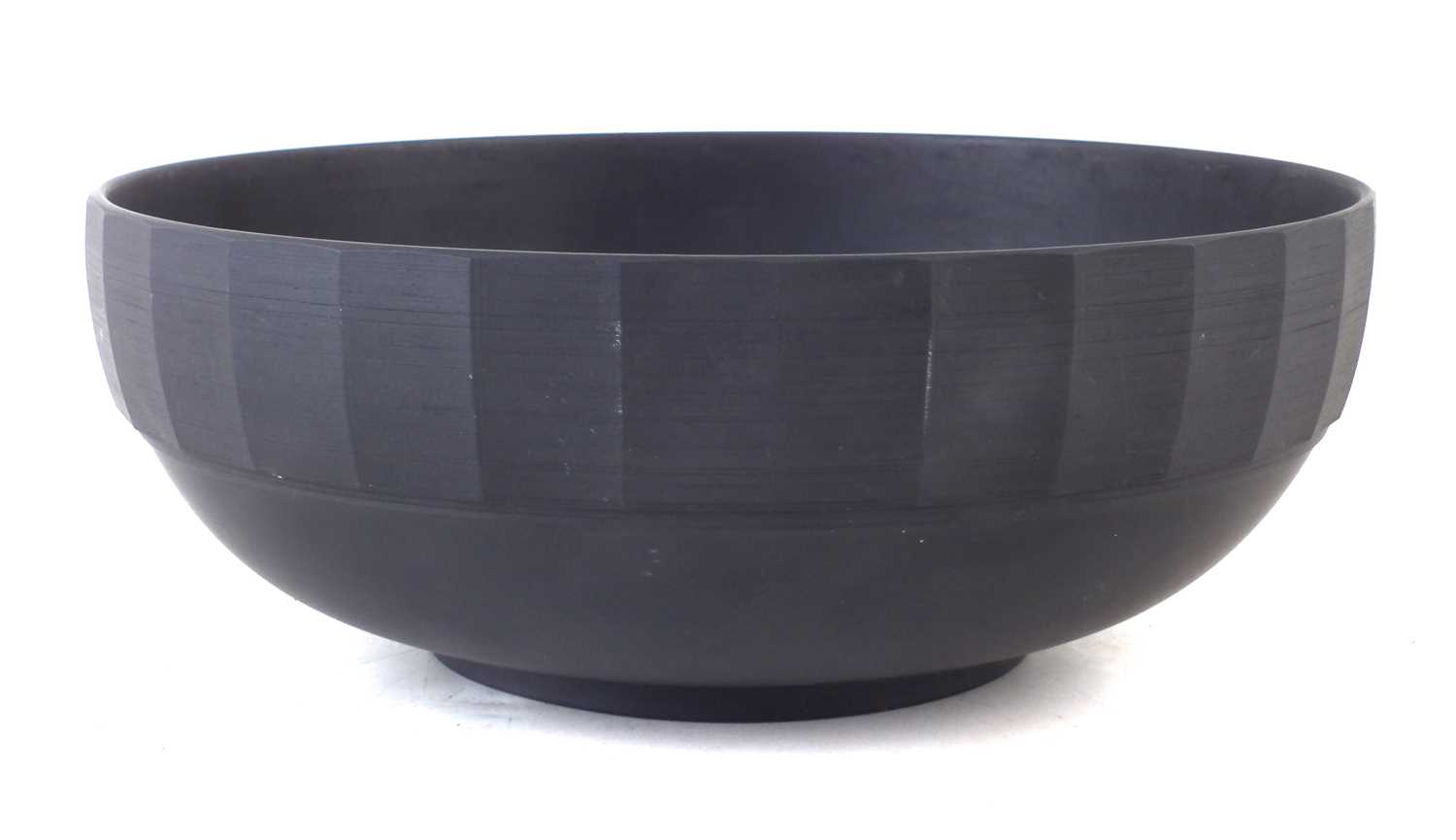 Lot 74 Wedgwood Keith Murray black basalt bowl.