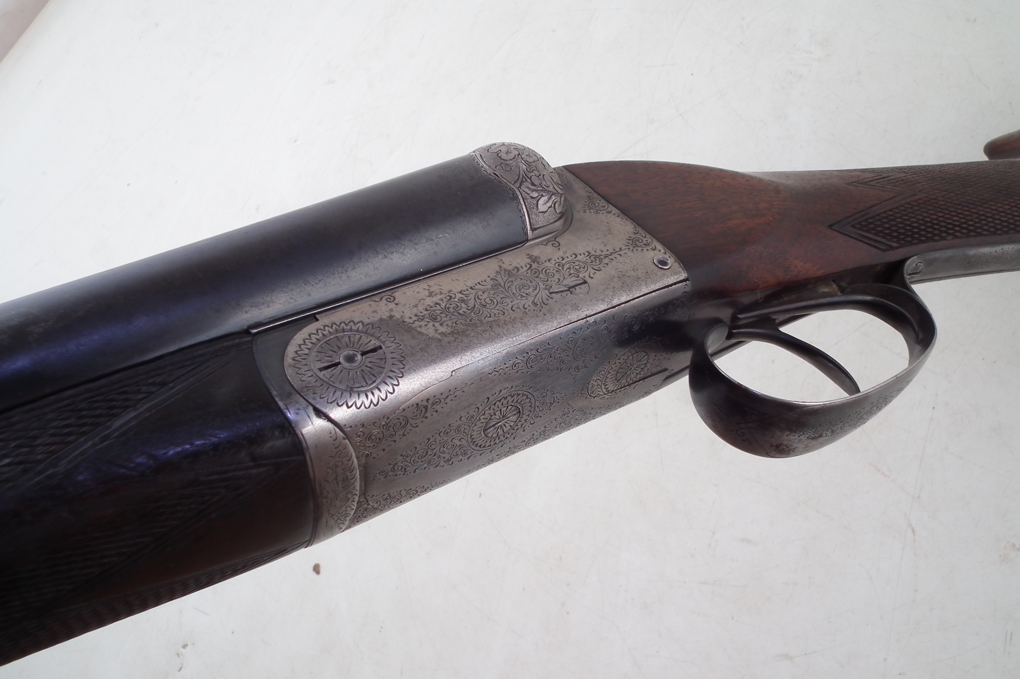 Lot 112 - Belgian 12 bore side by side shotgun