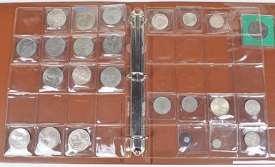 Lot 47 - Folder of assorted British coinage to include Queen Victoria, Florin etc.