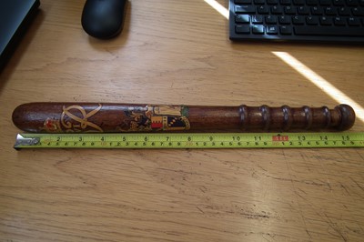 Lot 257 - Four bayonets, a machete and a truncheon