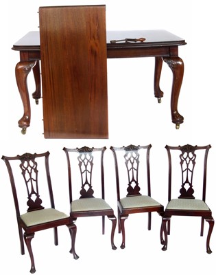 Lot 177 - Wind-out dining table and four chairs.