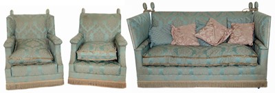 Lot 154 - Knowl sofa and two matching armchairs.