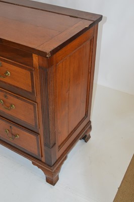 Lot 265 - Early 19th-century oak and mahogany crossbanded Lancashire chest.