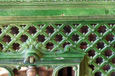 Lot 142 - Chauffette "Godin" green enameled stove.