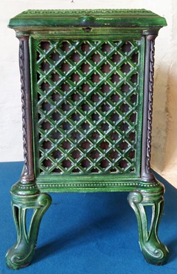 Lot 142 - Chauffette "Godin" green enameled stove.