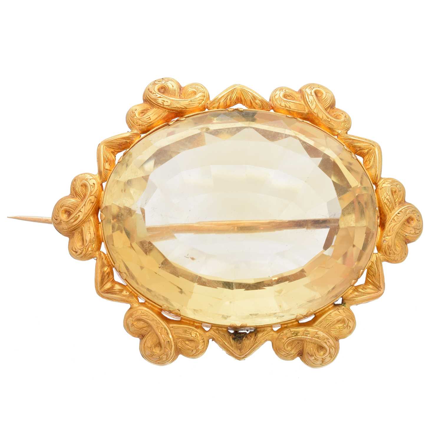 Lot 50 - A late Victorian citrine brooch