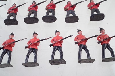 Lot 221 - Forty four British army metal soldiers by J. Hill and Co. and Britains.