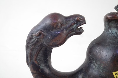 Lot 73 - Bronze model of a camel and monkey