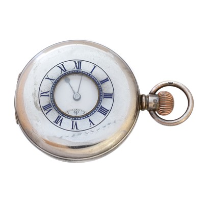 Lot 224 - A silver half hunter pocket watch by Coventry Astral