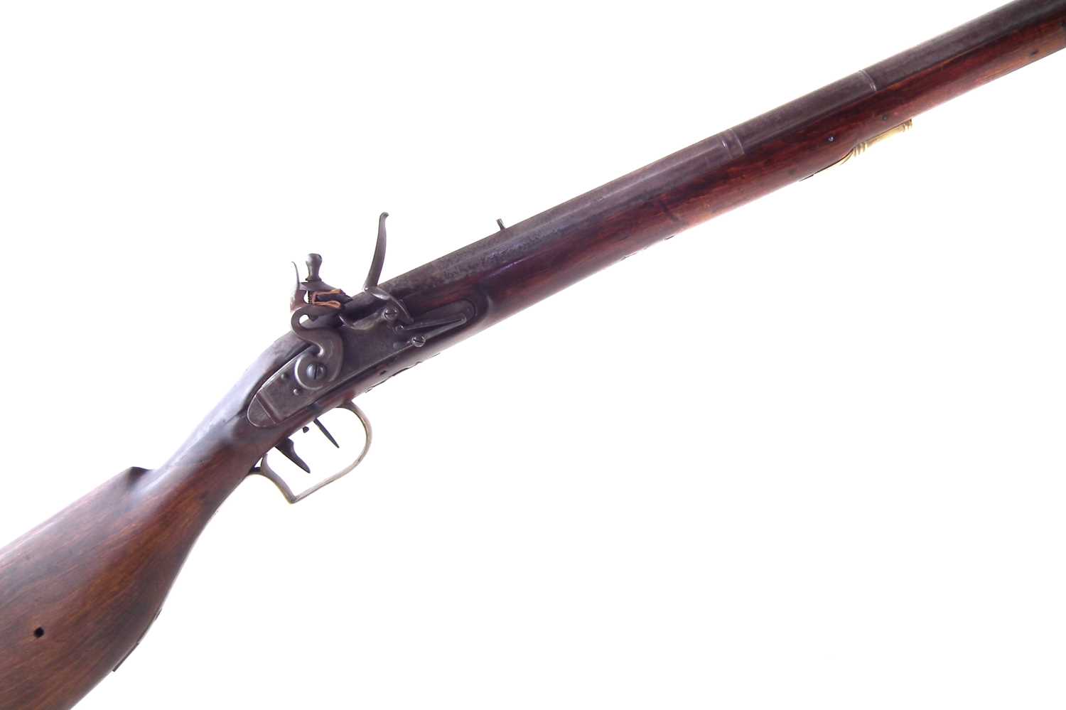 Lot 48 - South African flintlock musket with bobejaanboud butt