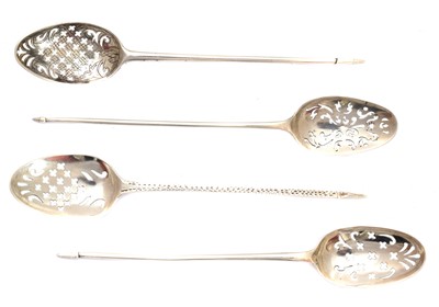 Lot 218 - A selection of silver mote spoons