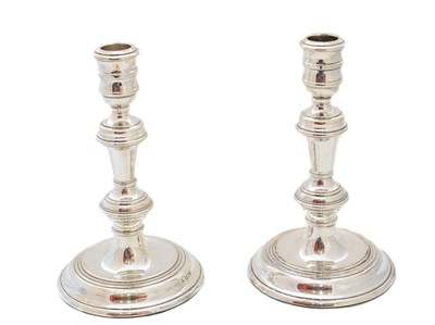 Lot 203 - A pair of Elizabeth II silver candlesticks
