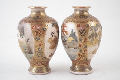 Lot 52 - A pair of satsuma vases.