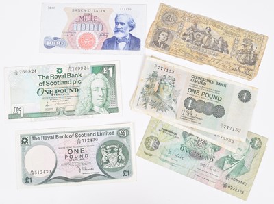 Lot 24 - Selection of British and foreign banknotes.