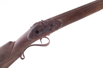 Lot 73 - Barrel and stock of a Percussion sporting gun