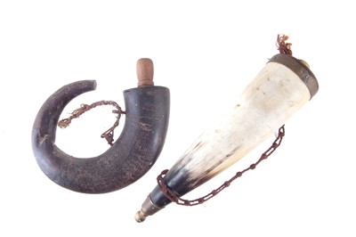 Lot 177 - Persian powder horn and one other