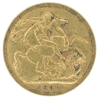 Lot 77 - King Edward VII, Sovereign, 1907 and Queen Victoria, Crown, 1897 LXI (2).