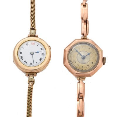 Lot 209 - Two 9ct gold cased ladies wristwatches