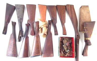 Lot 162 - Collection of gun stocks and forends, etc