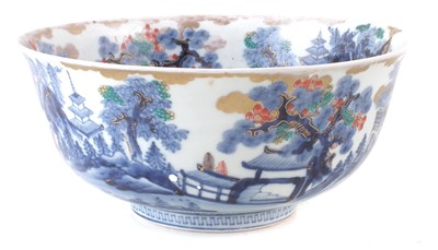 Lot 20 - Japanese bowl, with landscape decoration