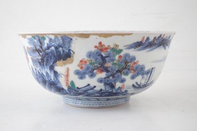 Lot 20 - Japanese bowl, with landscape decoration
