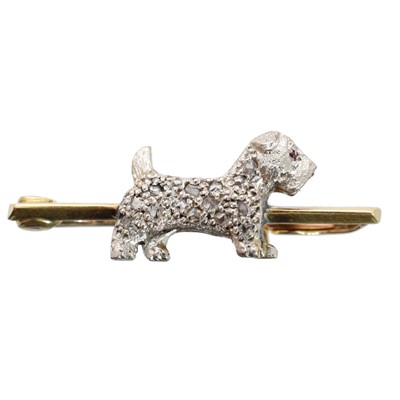 Lot 22 - A diamond dog brooch
